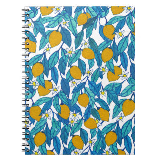 Cuaderno Limón Floreciente: Diseño Floral acuarela.