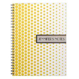 Cuaderno Limon Profundo de Lunares Elegante Moderno Blanco