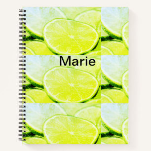 Cuaderno Limón verde amarillo simple agregar nombre persona