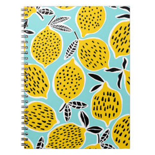Cuaderno Limón Vintage: Patrón sin costura de mano