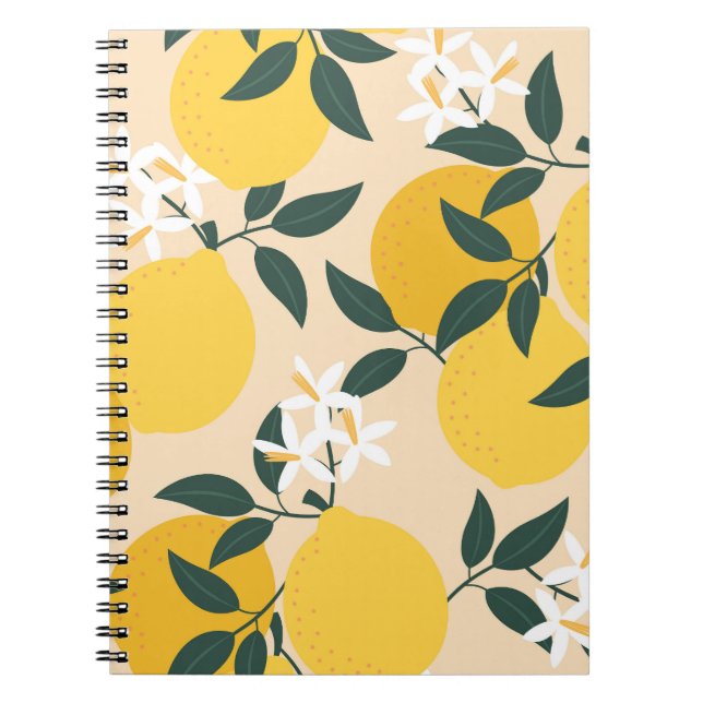 Cuaderno Limón Vintage: Textura de fruta sin foco. (Frente)