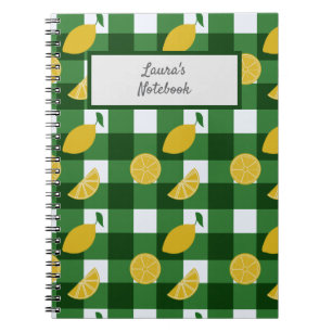Cuaderno Limón y gingham verde