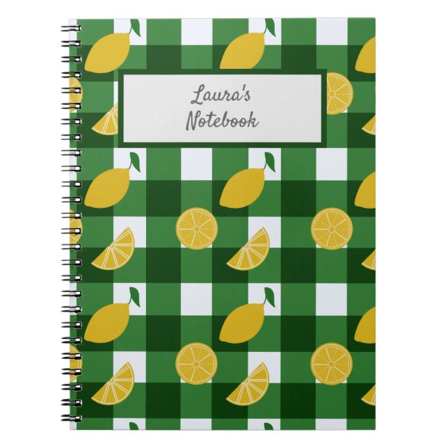 Cuaderno Limón y gingham verde (Frente)