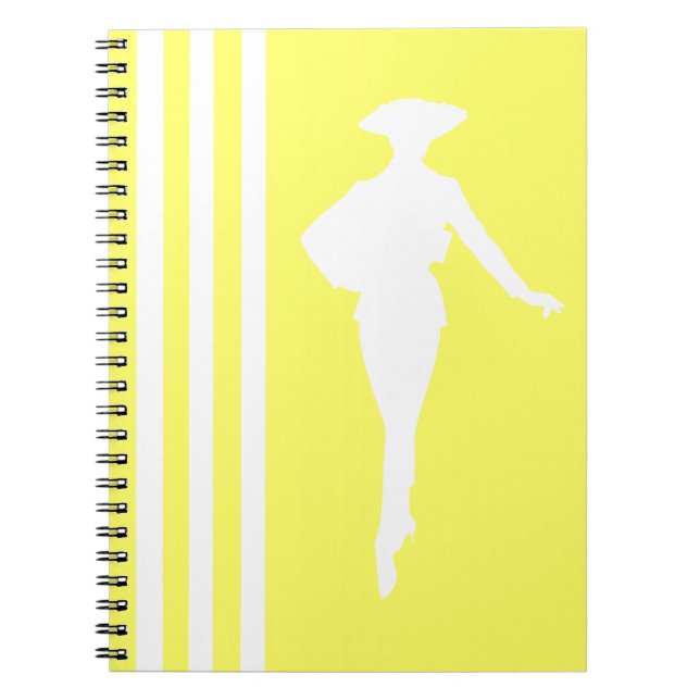 Cuaderno Limonada Rayas Modernas con Silueta de Moda (Frente)