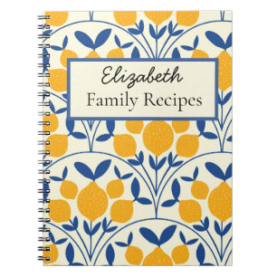 Cuaderno Limones Mediterráneos Personalizados en Receta de 