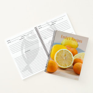 Cuaderno Limones Y Albaricoques Frutas Fotografía Recetas D