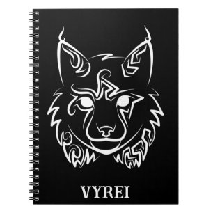 Cuaderno Linces tribales negros y blancos