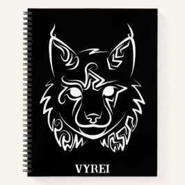 Cuaderno Linces tribales negros y blancos