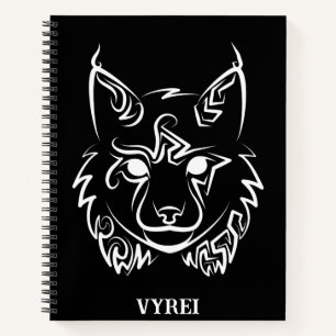 Cuaderno Linces tribales negros y blancos