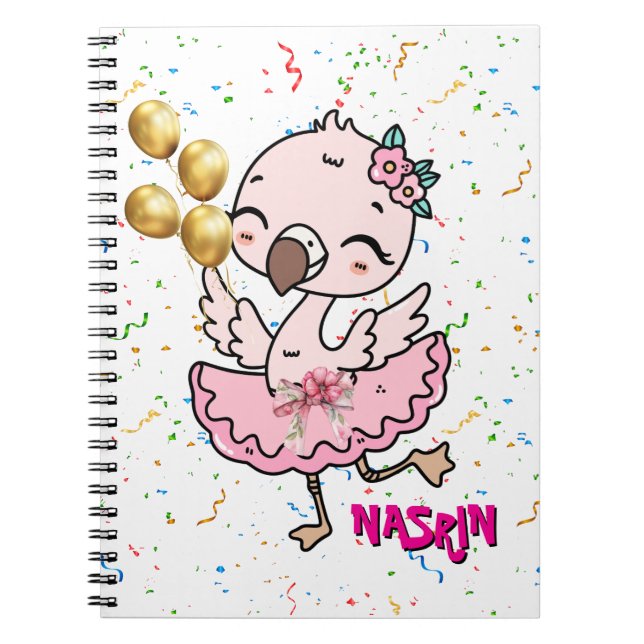 Cuaderno Linda Bailarina de Flamenco Rosa   (Frente)