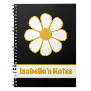 Cuaderno Linda Floral Daisy Individual Personalizada Retro