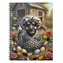 Cuaderno Linda gallina polaca negra y blanca