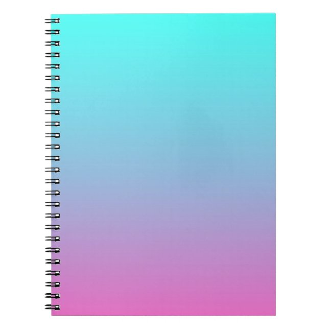 Cuaderno linda niñita oscura sirena rosa turquesa agua azul (Frente)