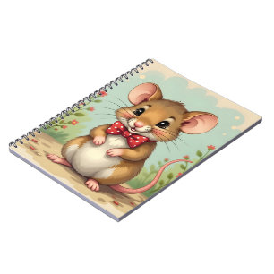Cuaderno Lindo adorable ratón con corbata
