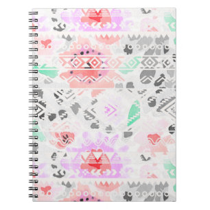 Cuaderno Lindo azteca floral pastel colorido