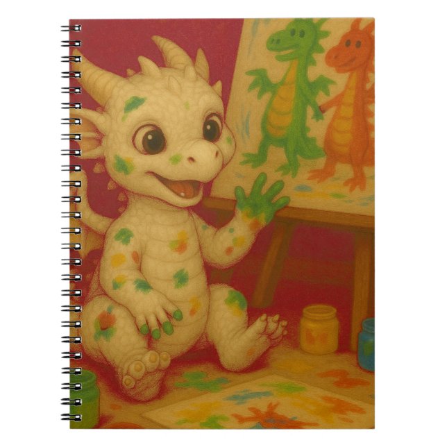 Cuaderno lindo bigeye blanco bebe helado dragón dedo-dolor (Frente)