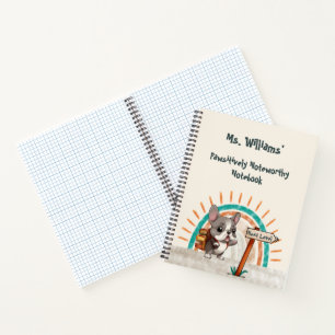 Cuaderno Lindo bulldog francés de dibujos animados profesor
