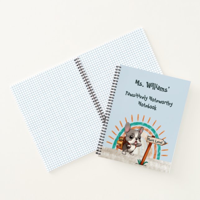 Cuaderno Lindo Bulldog Francés de Dibujos Animados profesor (Interior)