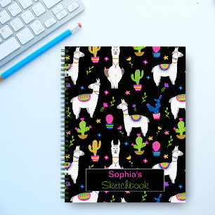 Cuaderno Lindo Cactus de Alpaca Colorido Nombre Personaliza