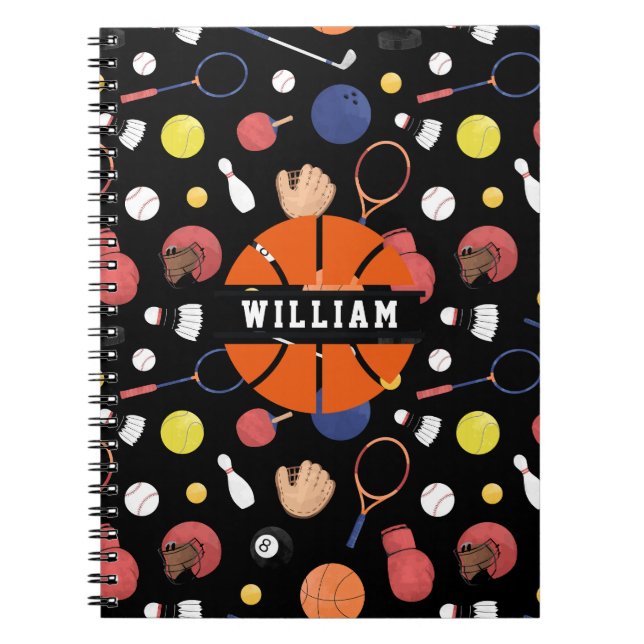 Cuaderno Lindo Campeón Deportivo Moderno Personalizado Niño (Frente)