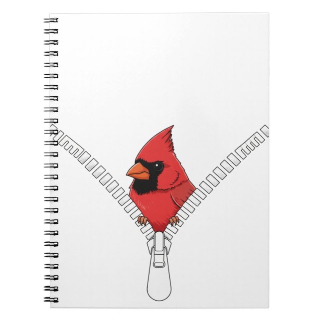 Cuaderno Lindo cardenal rojo asomándose (Frente)