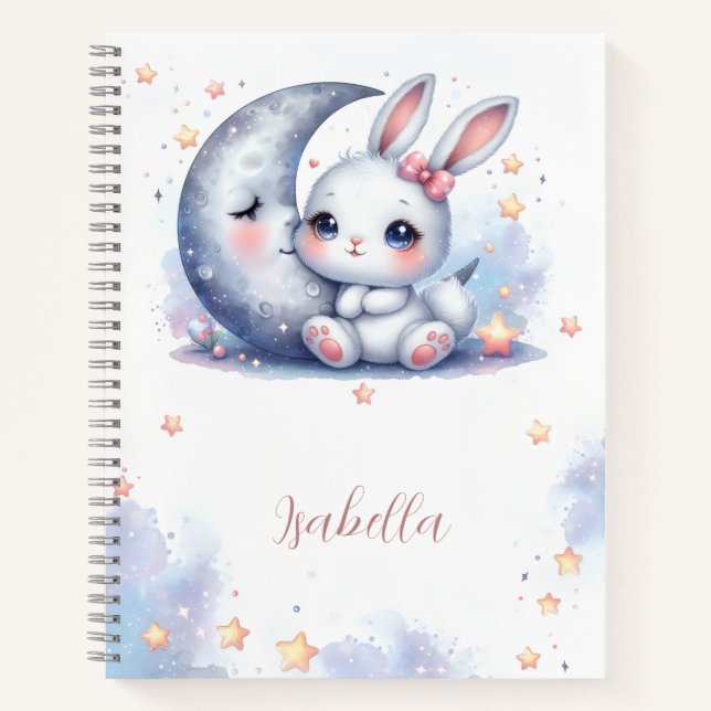 Cuaderno lindo conejito y la luna (Anverso)