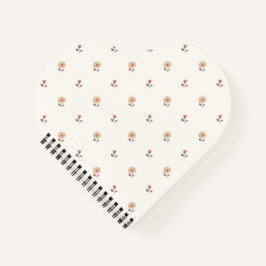 Cuaderno Lindo Corazón En Forma De Flor De Neutro Cálido