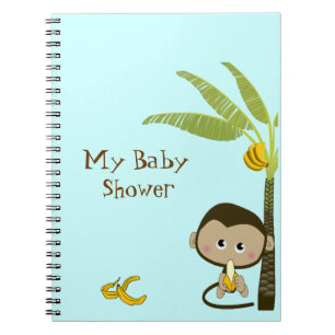 Cuaderno lindo de Baby Shower del mono