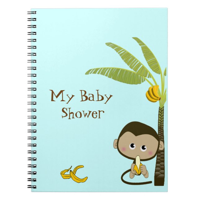 Cuaderno lindo de Baby Shower del mono (Frente)