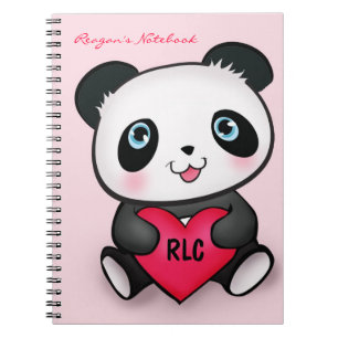 Cuaderno lindo de los amantes de la panda con el
