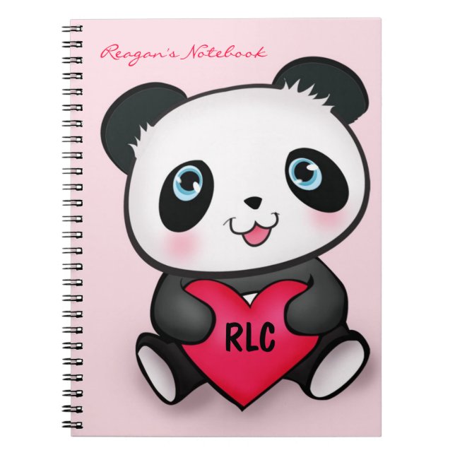 Cuaderno lindo de los amantes de la panda con el (Frente)
