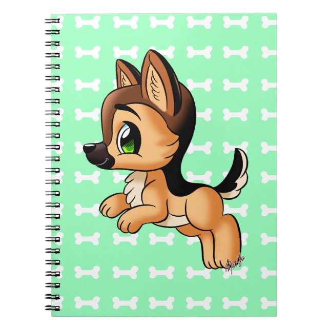 Cuaderno lindo del arte del perrito del pastor (Frente)