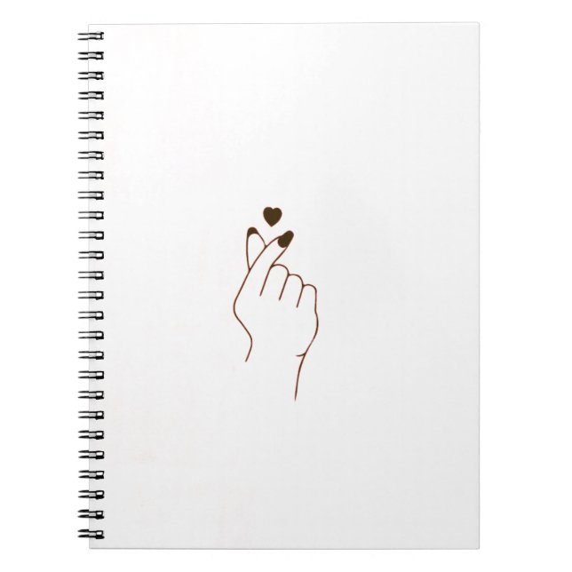 Cuaderno lindo del corazón del dedo (Frente)