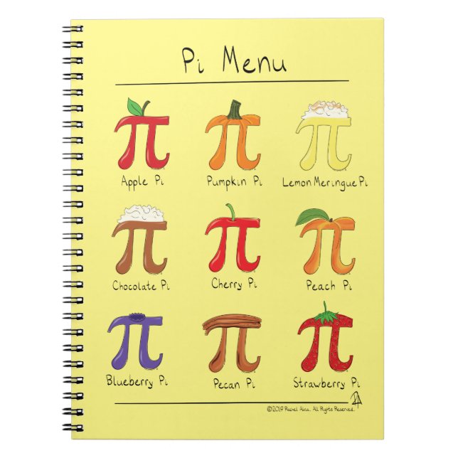 Cuaderno lindo del día de la matemáticas pi del (Frente)
