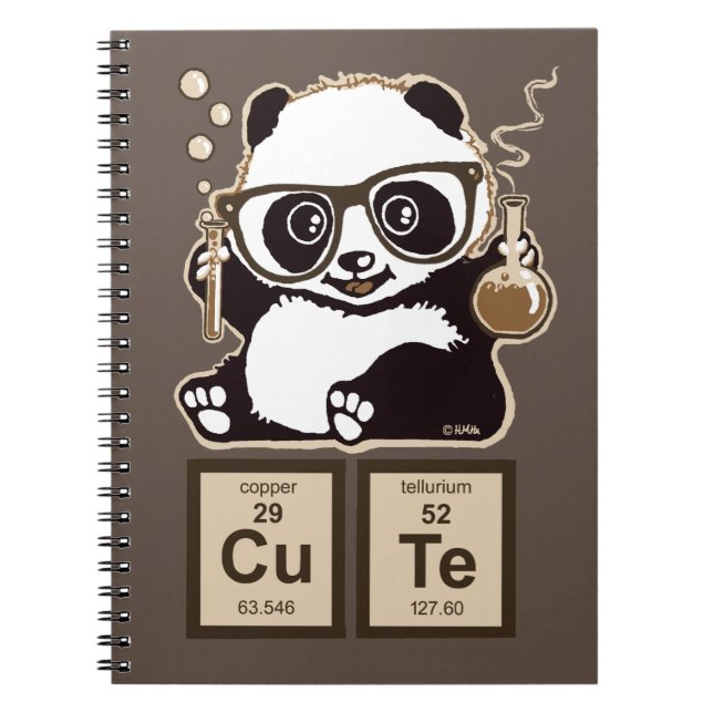 Cuaderno Lindo descubierta panda de la química (Frente)