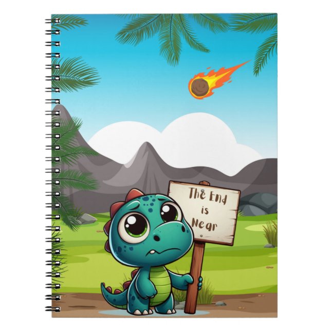 Cuaderno lindo, divertido dinosaurio (Frente)