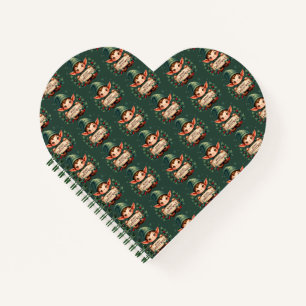 Cuaderno Lindo Elfo de Navidad sosteniendo un letrero alegr