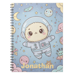 Cuaderno Lindo Espacio Kawaii - Astronauta y Luna Sonriente