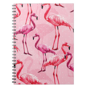Cuaderno Lindo Flamingo Bird Pink Seamless Pattern