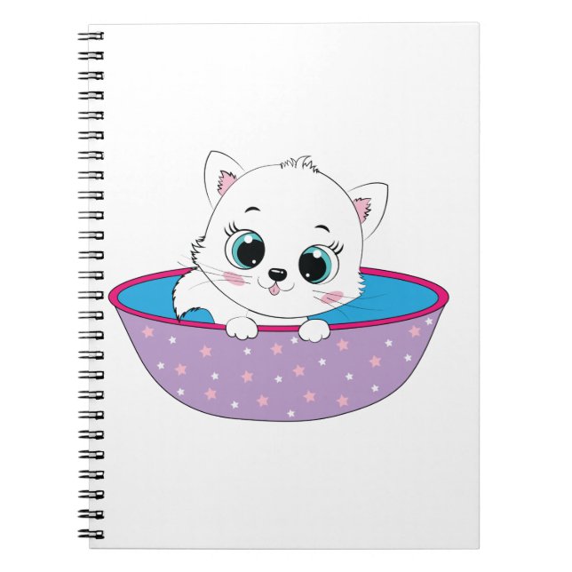 Cuaderno lindo gato blanco (Frente)