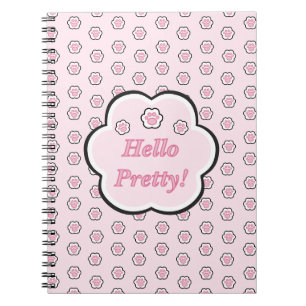 Cuaderno Lindo Gato Rosa Pata Hola Bonito