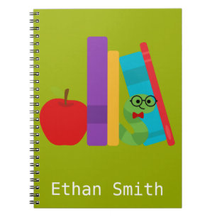 Cuaderno Lindo gusano de libro con diseño infantil de manza