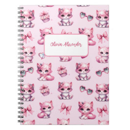 Cuaderno Lindo lazo Coquette rosa estética espiral femenino