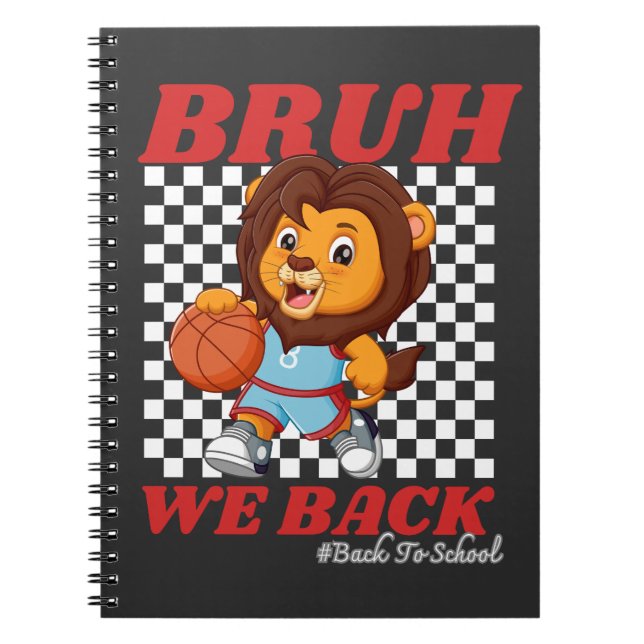 Cuaderno Lindo León de Baloncesto BRUH WE BACK De Vuelta a  (Frente)