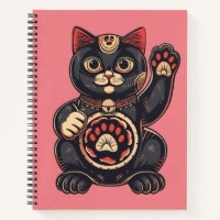 lindo Maneki Neko gato impreso en japonés