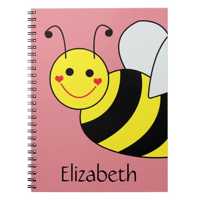 Cuaderno Lindo manosee la abeja personalizada (Frente)