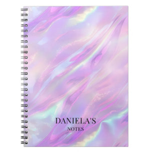 Cuaderno Lindo Mármol Iridescente Púrpura Personalizado Coo