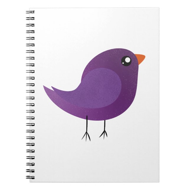 Cuaderno lindo pájaro púrpura (Frente)