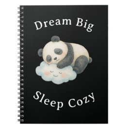 Cuaderno Lindo Panda Dormido en Nube Acuarela