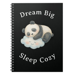 Cuaderno Lindo Panda Dormido en Nube Acuarela